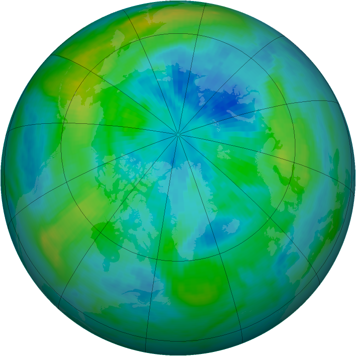 Arctic ozone map for 23 September 1985